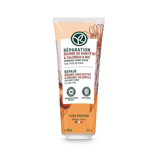 Yves rocher Repair Organic Shea Butter & Organic Calendula Rich Body Scrub All skin types 250ml