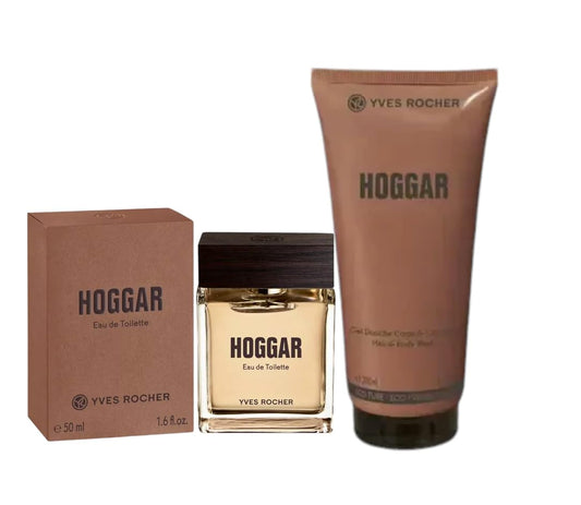 Yves Rocher Hoggar Eau de Toilette Perfumed Nourishing Gel for Men Set of 2-50 ml./1.7 fl.oz. and 200 ml./6.7 fl.oz.