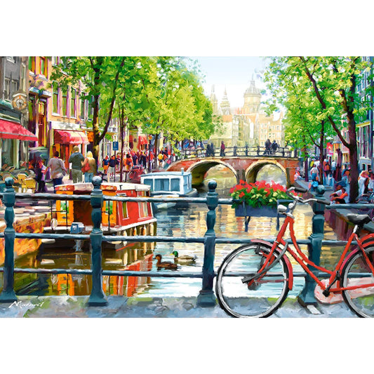 Puzzles for Adults – 1000 Piece Jigsaw Puzzle – Amsterdam Landscape – Europe Puzzle – Landscape Puzzle