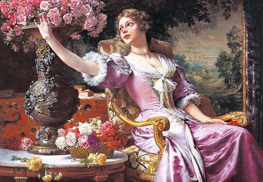 Castorland Lady in a Purple Dress Jigsaw Puzzle - C-300020, 3000 Pieces - Elegance Unveiled in Puzzle Form