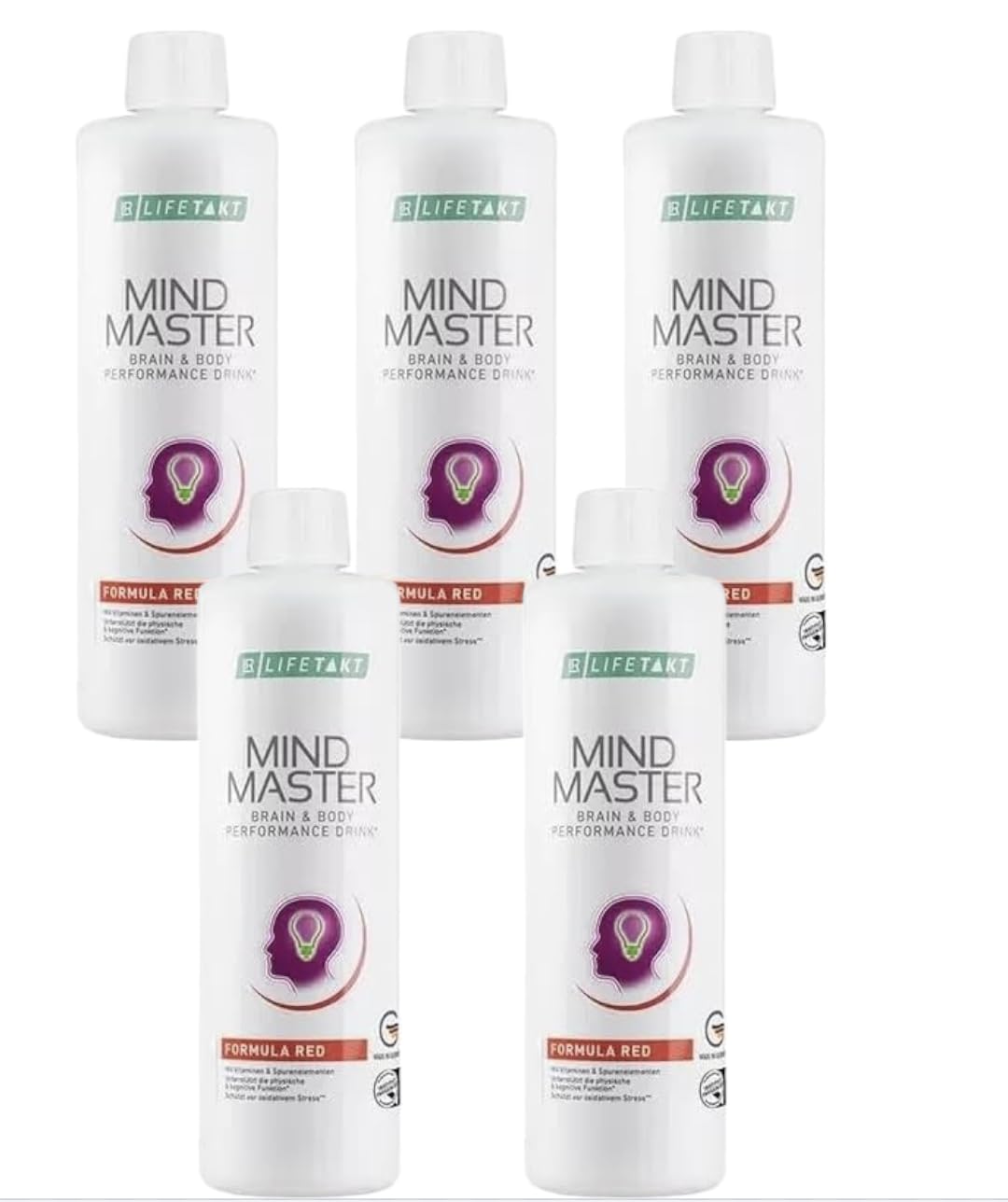 LR Health&Beauty Lifetakt Mind Master Formula Red Every Day Natural Treatment Women Men Set of 5-500 ml./16.9 fl.oz.