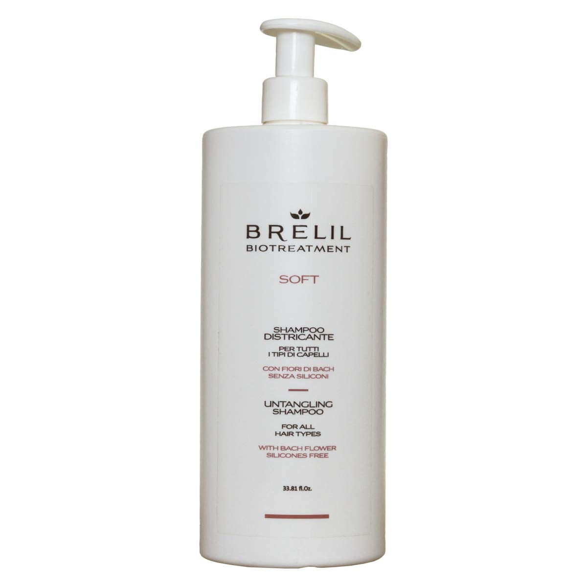 Brelil Bio Treatment Soft Shampoo for all Hair Types Contains bach Flowers Silicones Free, 1000 ml./ 33.81 fl.oz.