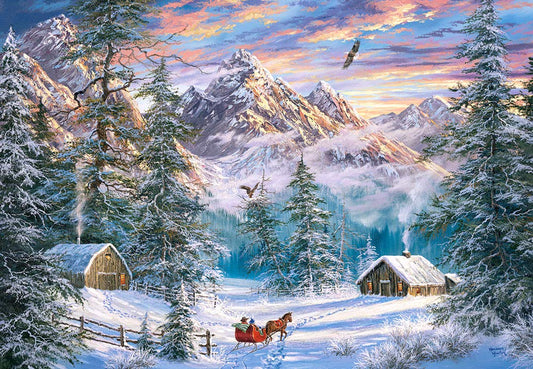 Castorland Puzzle 1000 Pieces, Mountain Christmas - С-104680