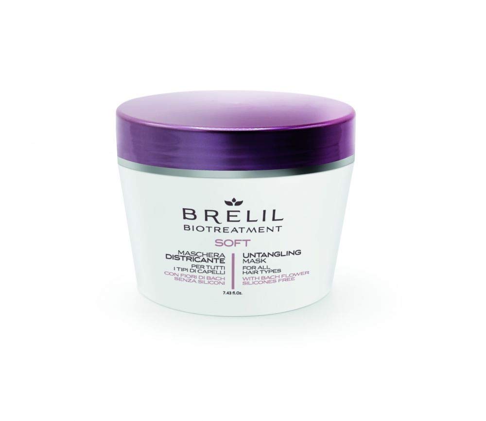 Brelil Bio Treatment Soft Untangling Mask for all Hair Types Contains bach Flowers Silicones Free, 220 ml./ 7.43 fl.oz.