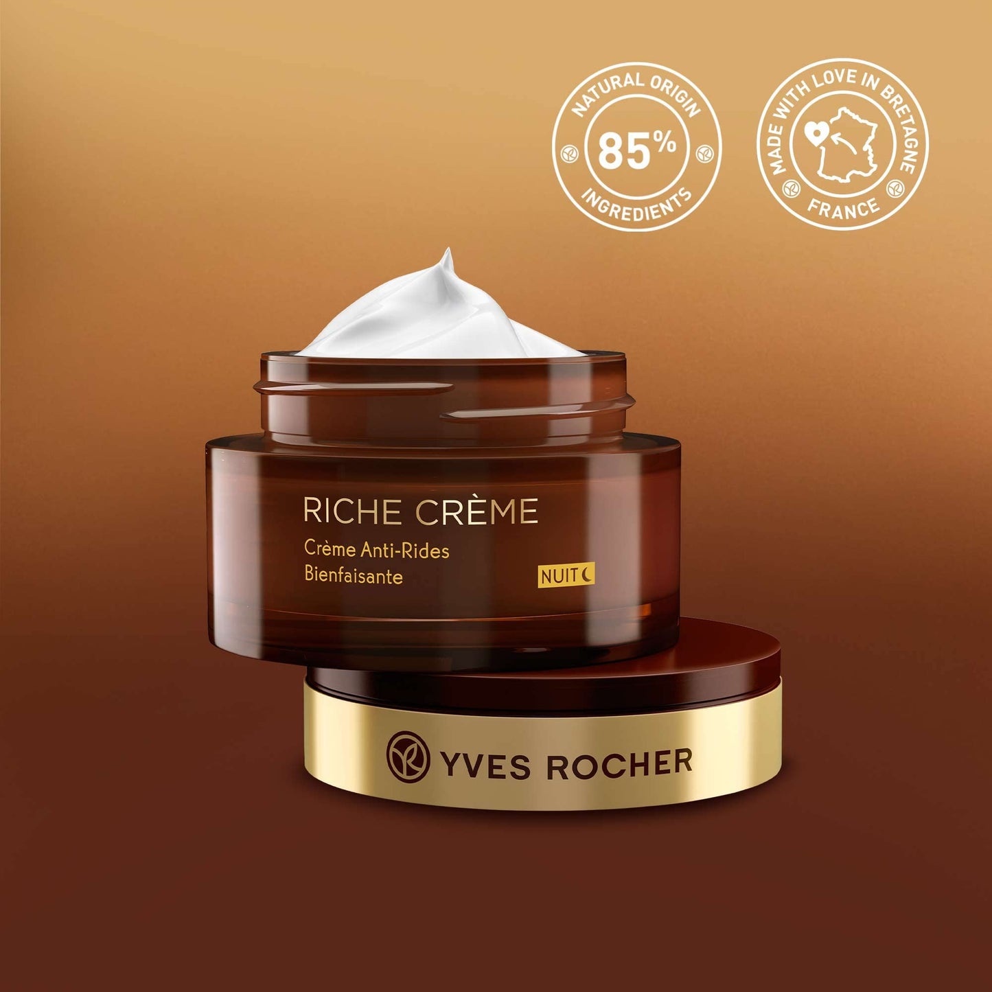 Yves Rocher Comforting Anti-Wrinkle Riche Crème Night | Soften & Smooth Skin | 1.7 fl oz