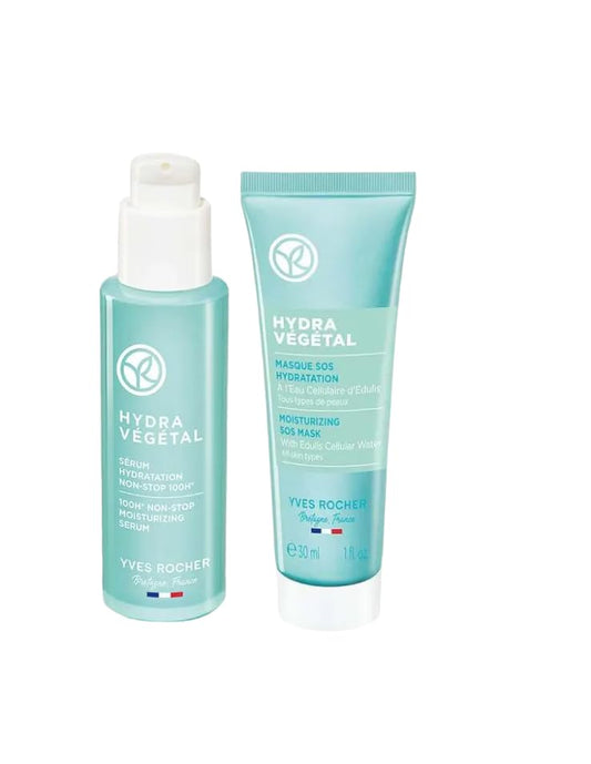 Yves Rocher Hydra Vegetal SOS Face Mask Deep Skin Hydration Moisturising Serum Set of 2-30 ml./1 fl.oz.