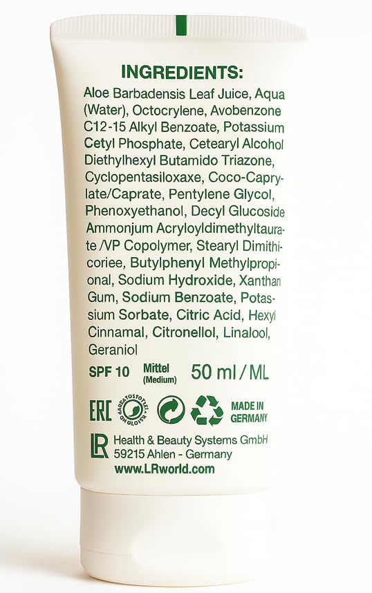 LR Health&Beauty Aloe Via Aloe Vera 50SPF Sun Hight Protection Anti Aging Sun Fluid Face Cream 50 ml./1.7 fl.oz.