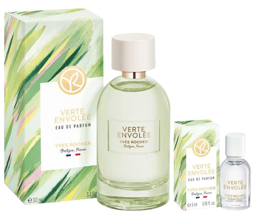 Yves Rocher Verte Envolée Eau de Parfum for Women Spray Set of 2-30 ml./1 fl.oz. and 5 ml./0.16 fl.oz.