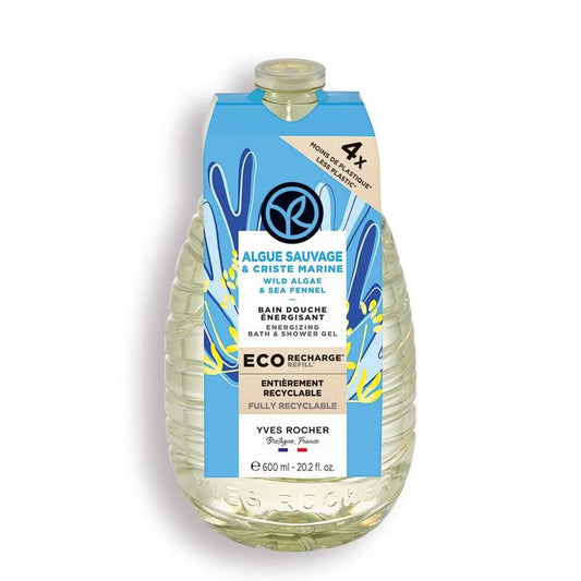 Yves Rocher Wild Algae & Sea Fennel Nourishing Shower Gel Bath & Body Routine Women Men Day Care 600 ml./20.2 fl.oz.