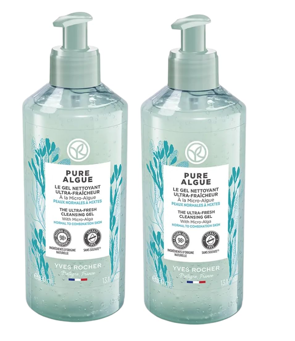 Yves Rocher Pure Algue Ultra Fresh Cleansing Gel Micro Algae Set of 2-390 ml. /13.1 fl.oz.