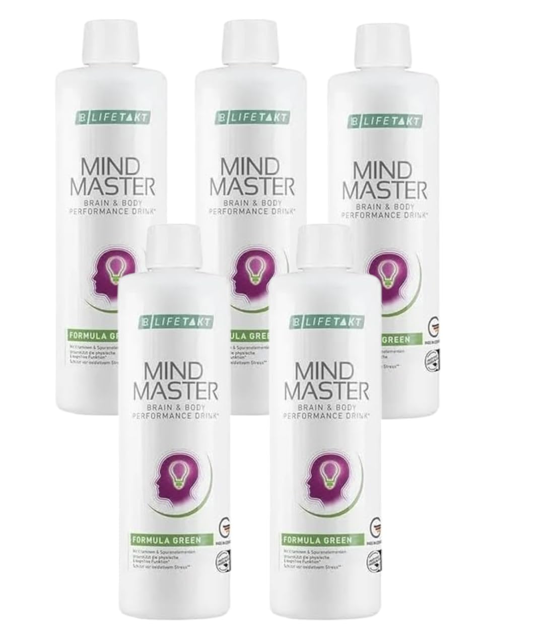 LR Health&Beauty Lifetakt Mind Master Formula Green Every Day Natural Treatment Women Men Set of 5-500 ml./16.9 fl.oz.