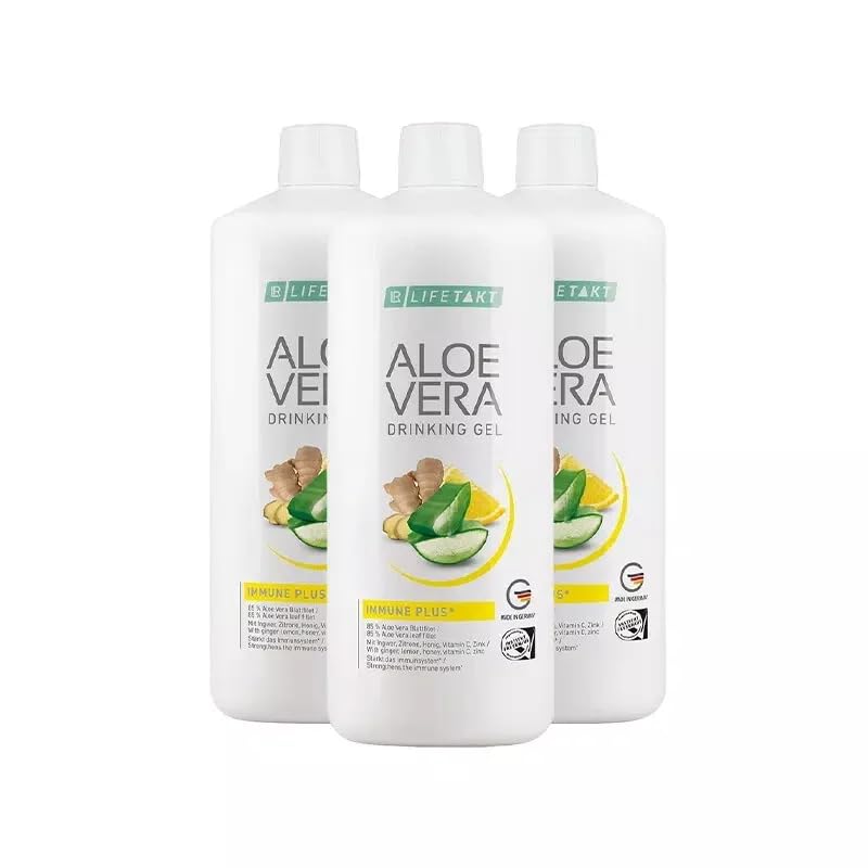 LR Lifetakt Aloe Vera Drinking Gel Immune Plus Health Care Women Men Drink Every Day Natural Treatment Set of 3-1000 ml./33.3 fl.oz