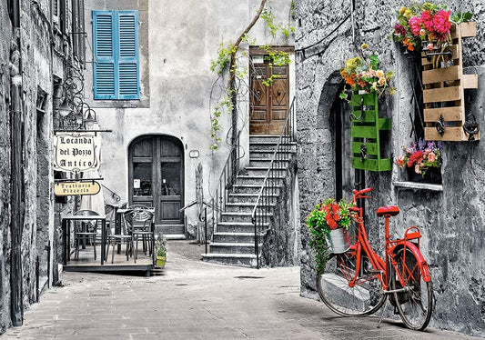 Castorland Puzzle 500 Pieces, Charming Alley with Red Bicycle - В-53339