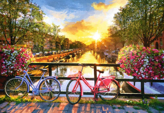 Castorland Puzzle 1000 Pieces, Picturesque Amsterdam with Bicycles - С-104536
