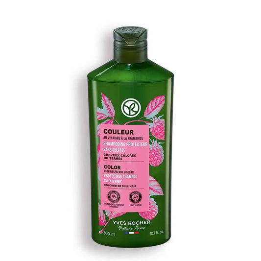 Yves Rocher Shampoo for Blonde and Light Hair Protection, Shine Women Day Care Raspberry Vinegar - 300 ml./10.1 fl.oz.