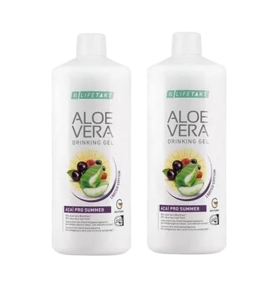 LR Health&Beauty Lifetakt Aloe Vera Drinking Acai Summer Health Care Set of 2 Bottles Women Men Drink Every Day Natural Treatment - 1000 ml./33.3 fl.oz Best Gift Kit