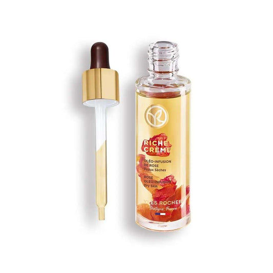 Yves Rocher Riche Creme Oleo - Infusion Natural Rose Petals Hydrating Serum- 30 ml. / 1 fl.Oz.