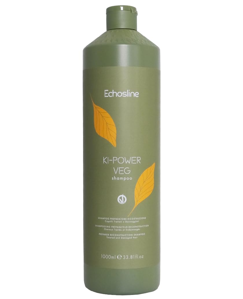 Echosline KIPower VEG Reconstruction Shampoo for Damaged Hair - 1000 ml. / 33.8 fl.oz.