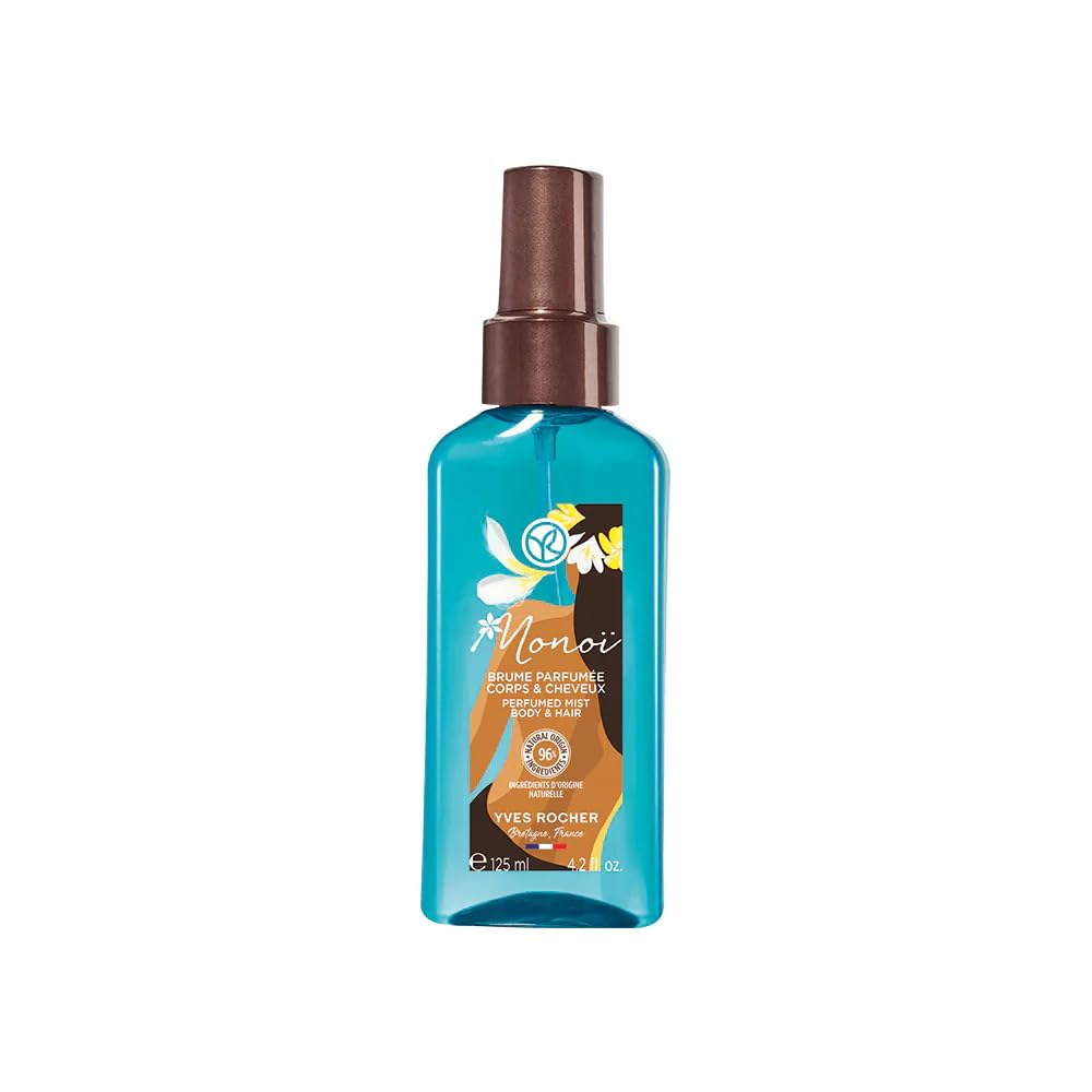 Yves Rocher Monoï de Tahiti Monoi Brume Corps et Cheveux Perfumed Body and Hair Mist Long LAsting Fragrance Spray 125 ml./4.2 fl.oz.