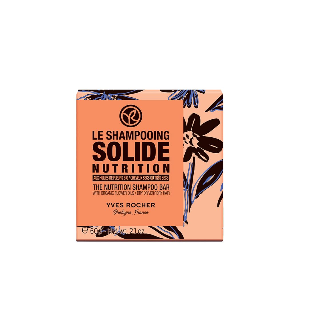 Yves Rocher The Nutrition Shampoo Bar ? Flower Oils ? Dry or Damaged Hair ? 60g ? 1 Ct