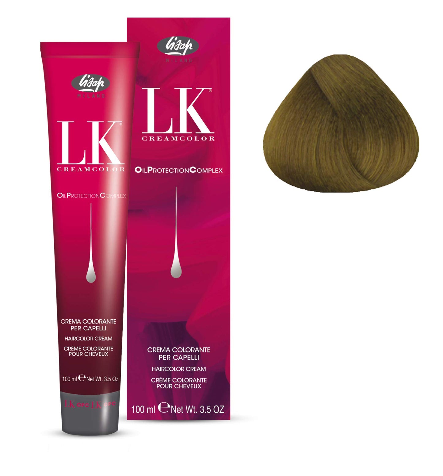 Lisap LK Oil Protection Complex Hair Color Cream, 100 ml./3.38 fl.oz. (8/78 - Light Beige Violet Blonde)