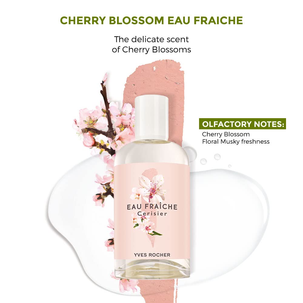 Yves Rocher Cherry Blossom, cherry bloom Eau de toilette for Women, Spray 100 ml./3.3 fl.oz.