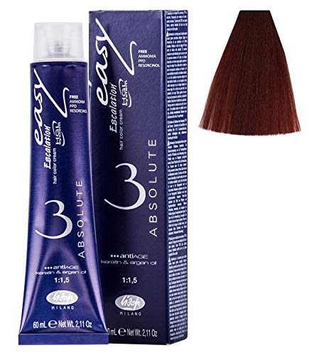 Lisap Easy Absolute 3 Hair Color Cream, 60 ml./2 fl.oz. (77/66 - Medium Deep Copper)