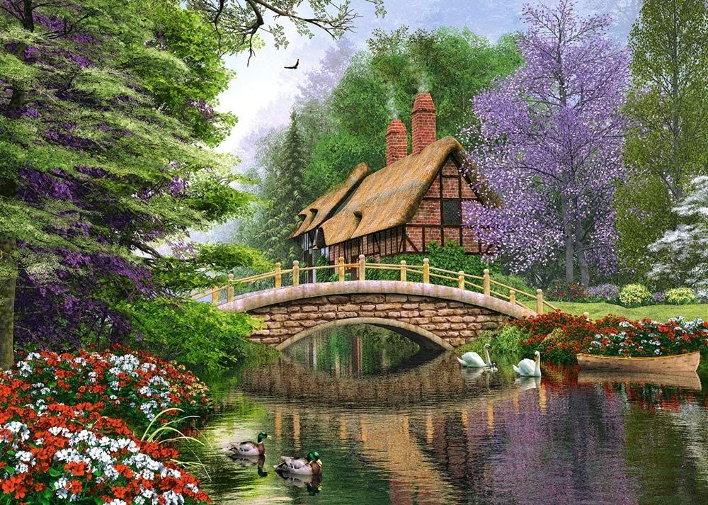 Castorland Puzzle 1000 Pieces, River Cottage - С-102365