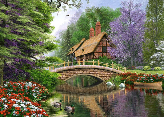 Castorland Puzzle 1000 Pieces, River Cottage - С-102365
