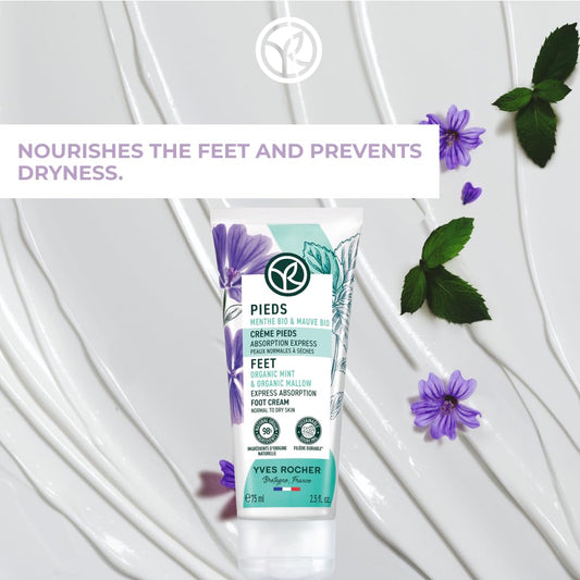Yves Rocher Plant Care Feet Foot Cream Intensive Foot Care Cream Care Intensive Rebuilding and Provides the Feet with Long-Lasting Moisture