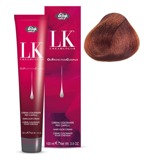 Lisap LK Oil Protection Complex Hair Color Cream, 100 ml./3.38 fl.oz. (6/6 - Dark Copper Blonde)