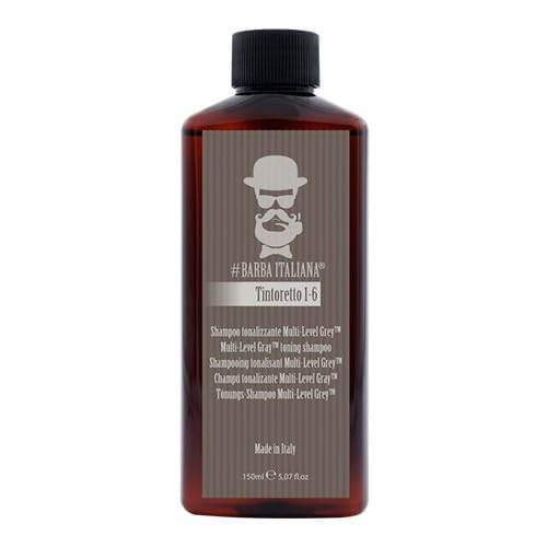 Barba Italiana Tintoretto Tinting Shampoo 1-6 Multi Level Grey for Men (150ml/5.07flOz)