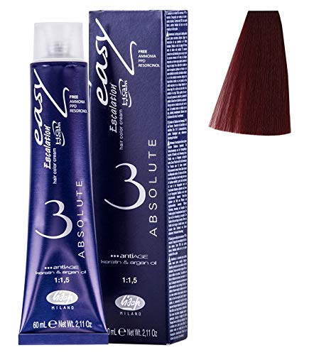 Lisap Easy Absolute 3 Hair Color Cream, 60 ml./2 fl.oz. (66/55 - Deep Red)