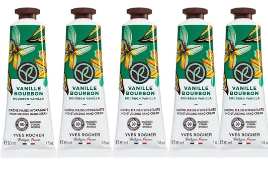 Yves Rocher Moisturizing Bourbon Vanilla Hand Cream Set of 5 Tubes - 30 ml. / 1 fl.oz.