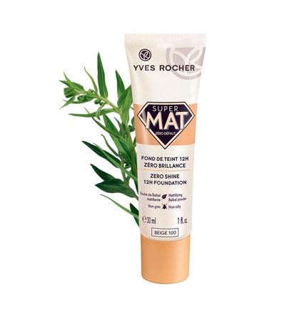 Yves Rocher Moisturising Tonal Foundation Zero Flaws 24 hours Women Every Day Make Up 100 Rose Color - 30 ml. / 1 fl.oz.
