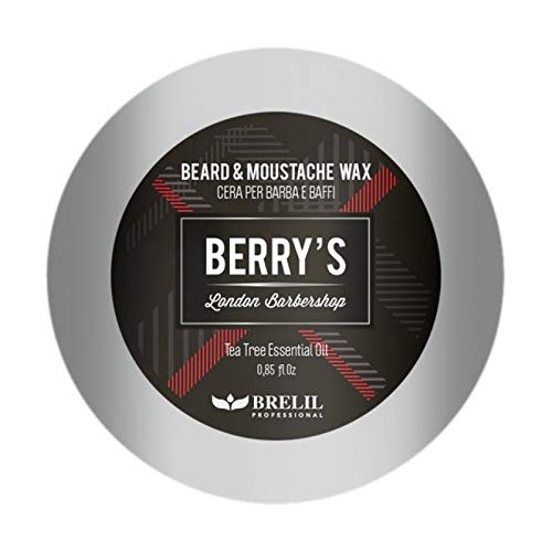Brelil Berry's Beard and Mustache Wax for men, 25 ml./0.85 fl.oz.