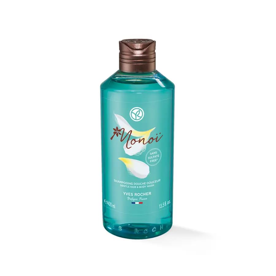 Yves Rocher Monoï de Tahiti Monoi 3 in 1 Moisturizing Hair Mask Night Care Conditioner and Gel Set of 2 All Hair Types 400 ml./13.5 fl.oz. 250 ml./8.4 fl.oz.