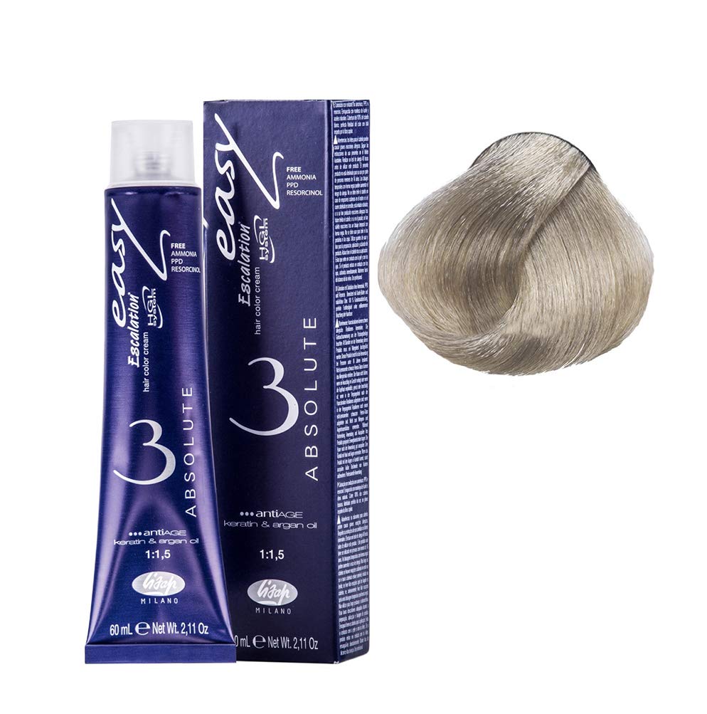 Lisap Easy Absolute 3 Hair Color Cream, 60 ml./2 fl.oz. (10/21 - Lightened Cool Ash Blonde)