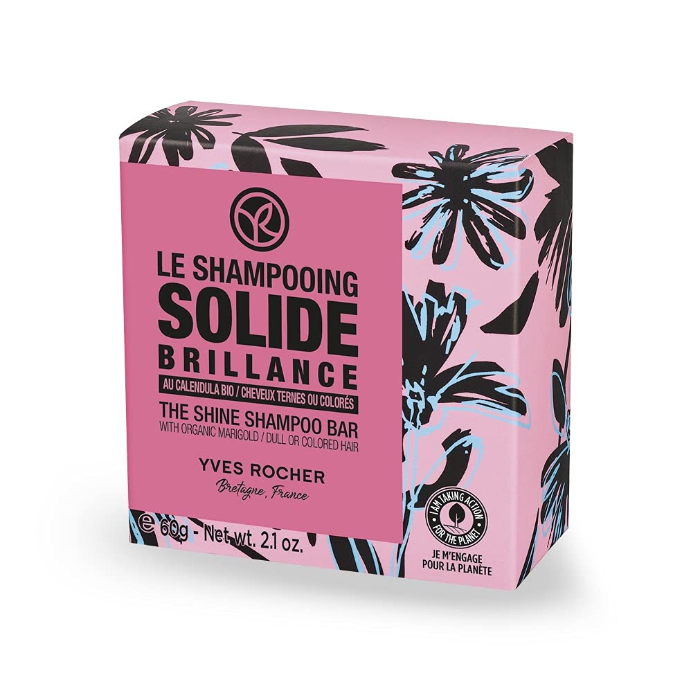 Yves Rocher Shine Shampoo Bar for Dull or Colored Hair, 60 g./2.1 oz.
