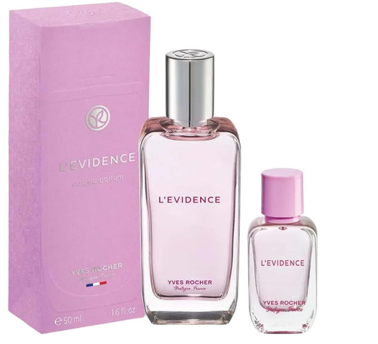 Yves Rocher L`Evidence Eau de Parfume for Women Set of 2-50 ml. / 1.7 fl.oz. and 5 ml./0.16 fl.oz.