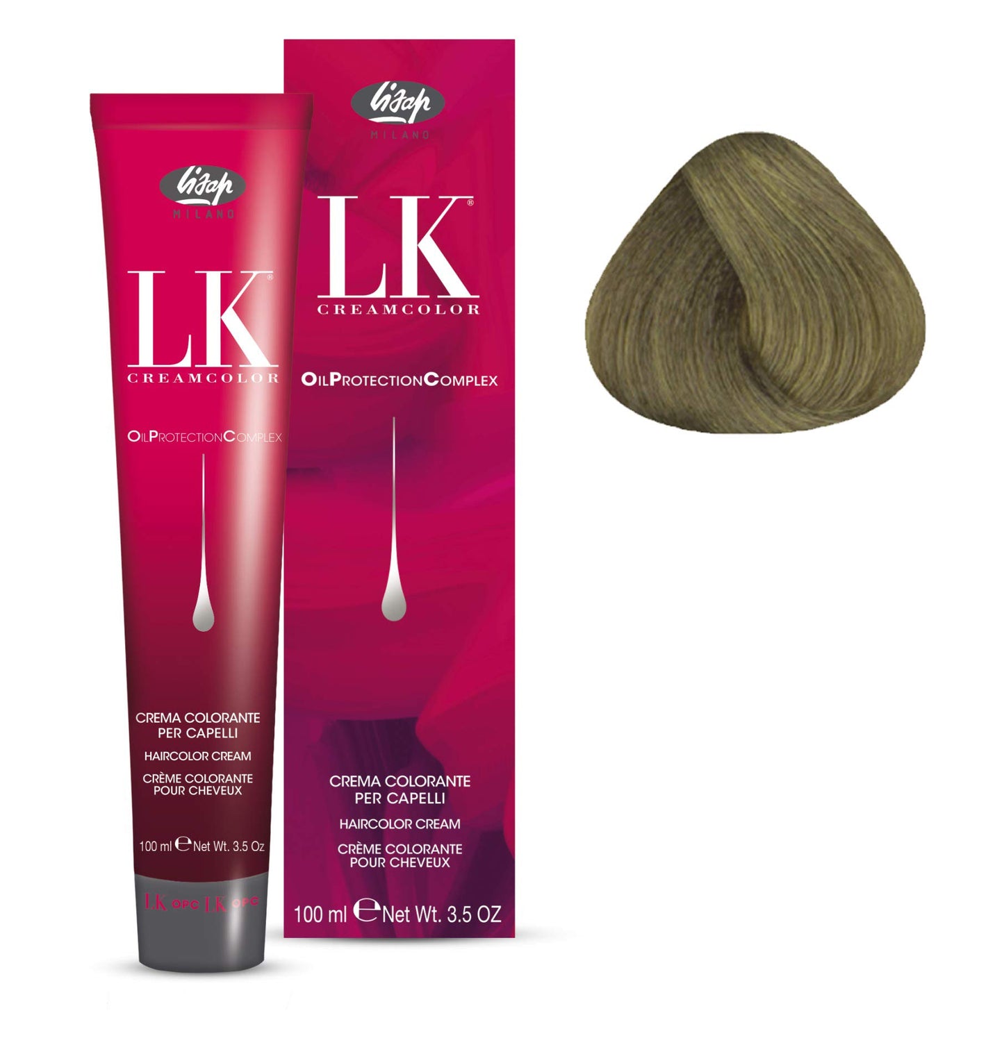 Lisap LK Oil Protection Complex Hair Color Cream, 100 ml./3.38 fl.oz. (9/28 - Very Light Blonde Ash Pearl)