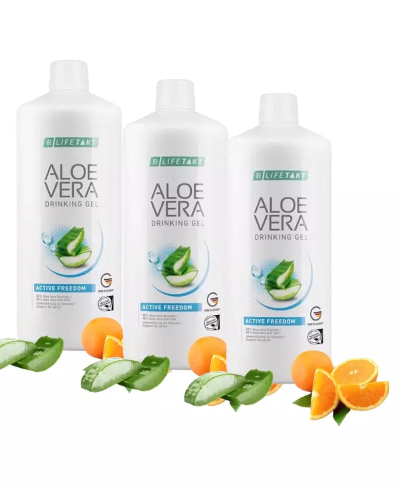 LR Lifetakt Aloe Vera Drinking Gel Active Freedom Health Care Women Men Drink Every Day Natural Treatment Set of 3-1000 ml./33.3 fl.oz
