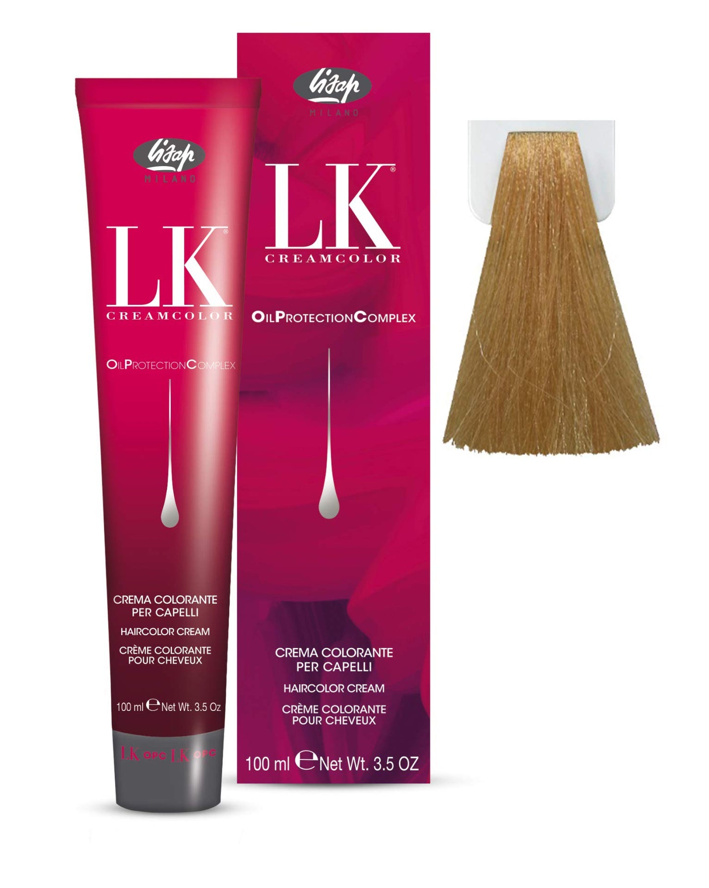Lisap LK Oil Protection Complex Hair Color Cream, 100 ml./3.38 fl.oz. (10/3 - Lightened Natural Golden Blonde)