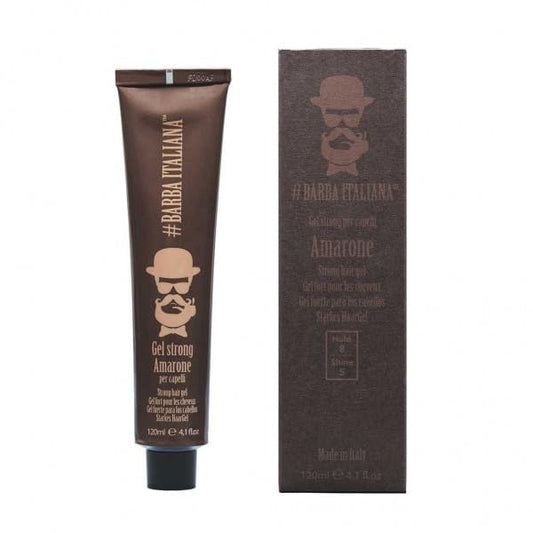 Barba Italiana Amarone Strong Hold Gel for Men 120ml/4.05flOz - Maximum Control with Sleek Finish