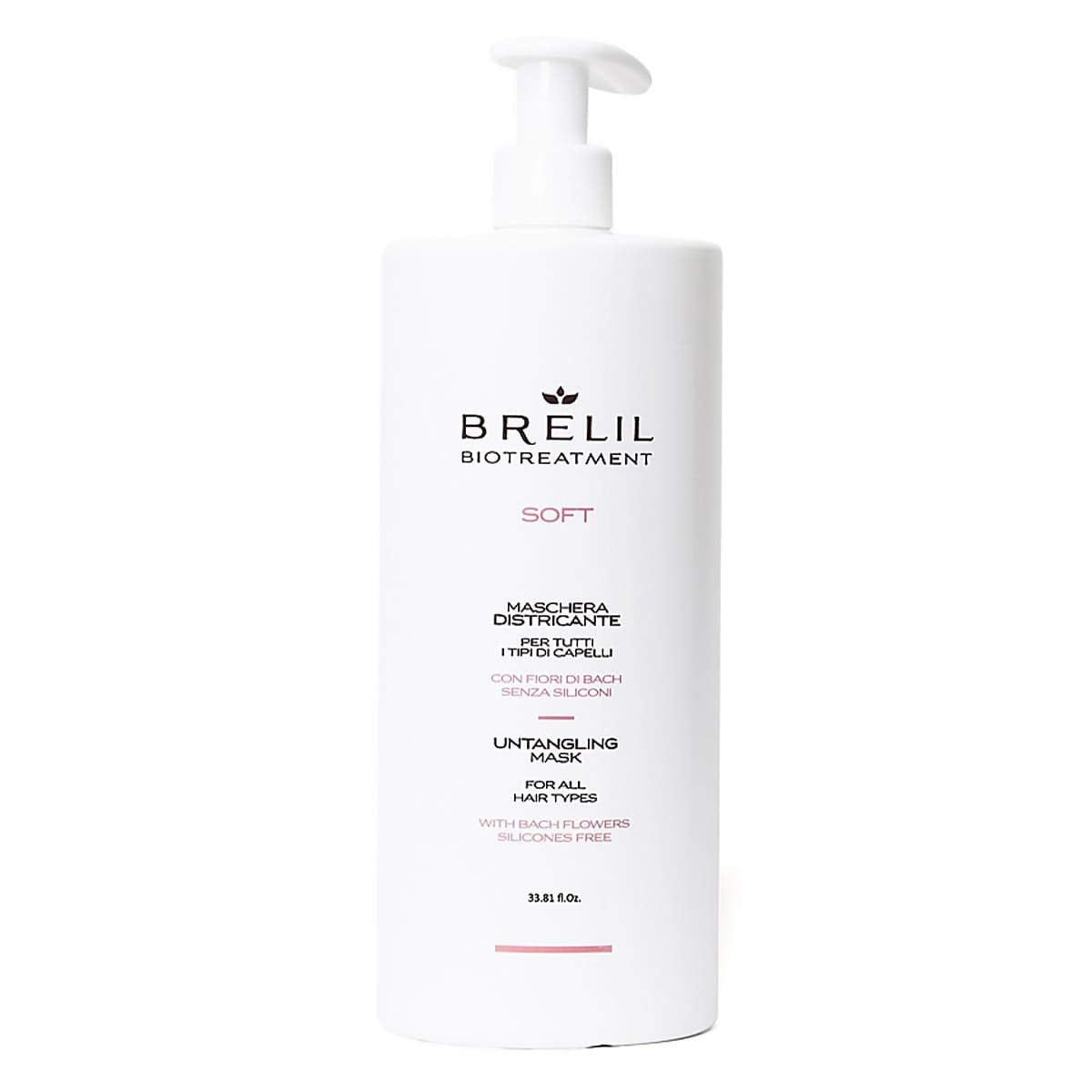Brelil Bio Treatment Soft Untangling Mask for all Hair Types Contains bach Flowers Silicones Free, 1000 ml./33.81 fl.oz.