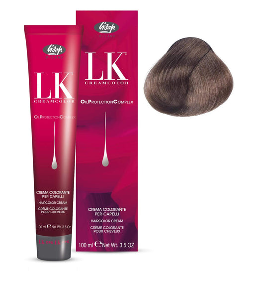 Lisap LK Oil Protection Complex Hair Color Cream, 100 ml./3.38 fl.oz. (8/2 - Light Ash Blonde)