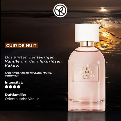 Yves Rocher Cuir de Nuit Eau de Parfum, Women’s Leathery Vanilla Scent with Sumptuous Cocoa, 1.01 fl. oz