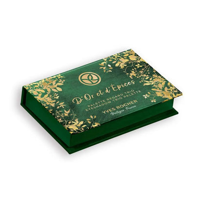 Yves Rocher Eyeshadow trio palette Gold and spices 3 shades– Highly Pigmented Blendable & Long-Lasting Shades for Stunning Eye Looks Women Makeup 2.1 g