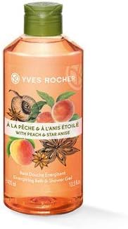 Yves Rocher Les Plaisirs Nature Peach Star Anise Energizing Bath and Shower Gel 13.5 fl.oz.