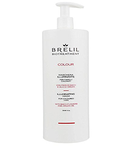 Brelil Bio Treatment Colour Illuminating Mask for coloured hair - Bach Flowers, Organic Argan Oil (33.81 fl.oz.)